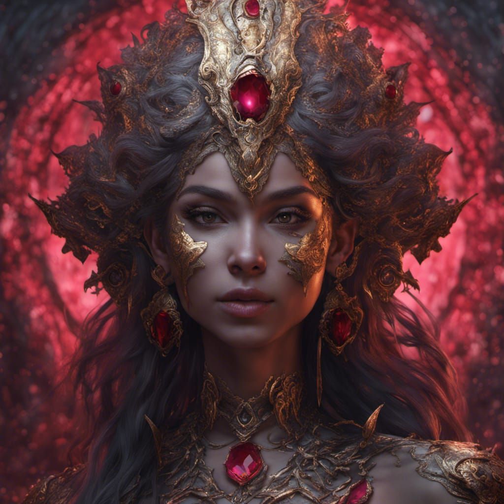 Jinn Portrait in Detailed Matte Painting Style
