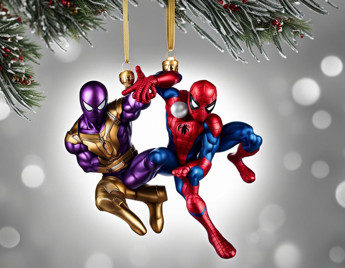 Spider-Man and Thanos Christmas Ornament