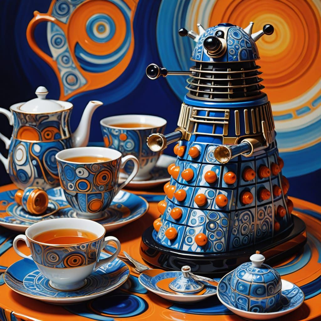 Dalek's Ephemeral Tea Set: A Masterpiece of Abstract Express...
