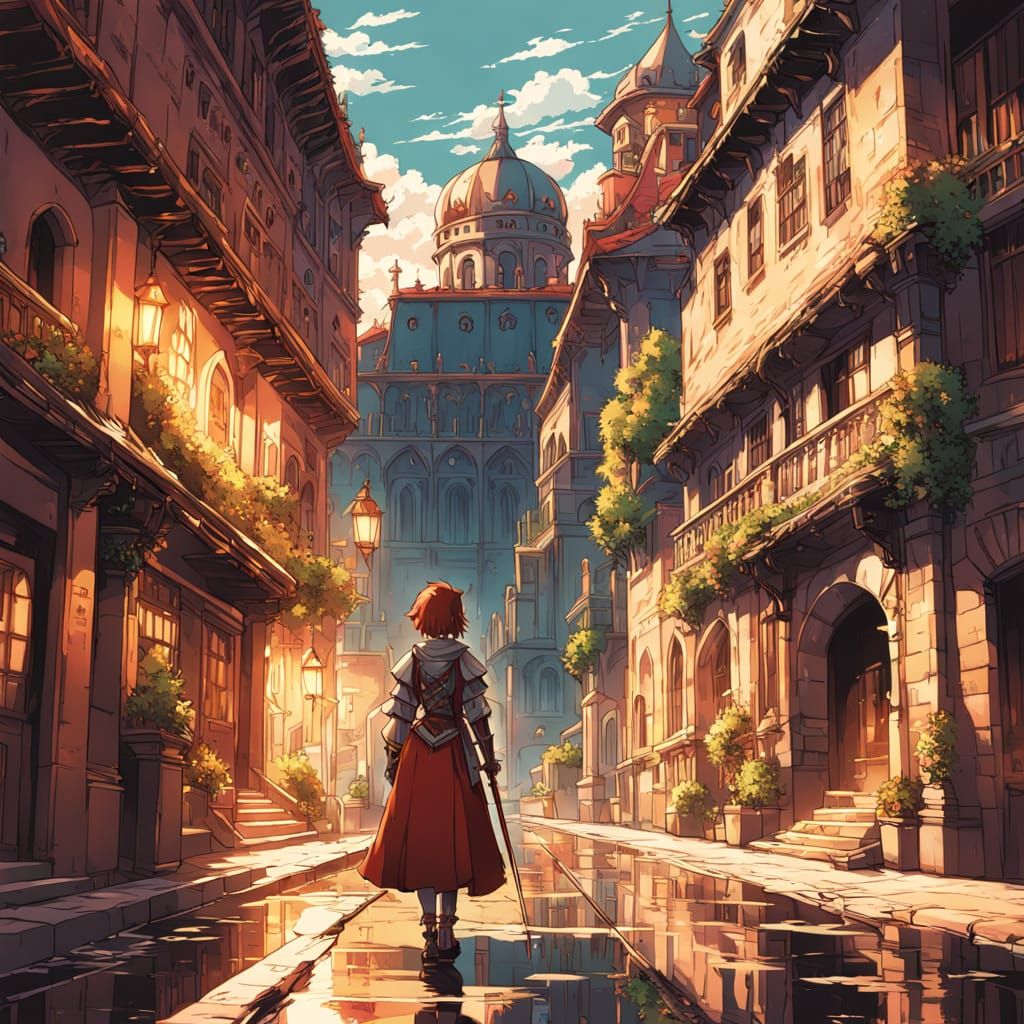 Elegant Knight in Renaissance Palace