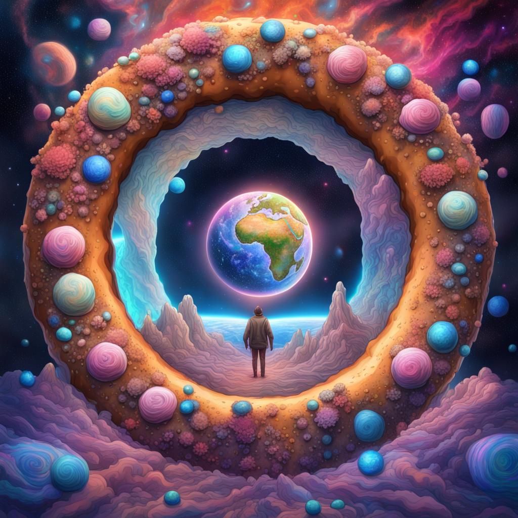 Death's Donut Hole: A Cosmic Pablo Amaringo Vision