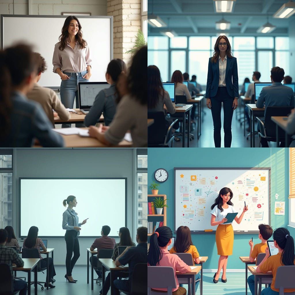 Female IT Teacher with Seven Participants