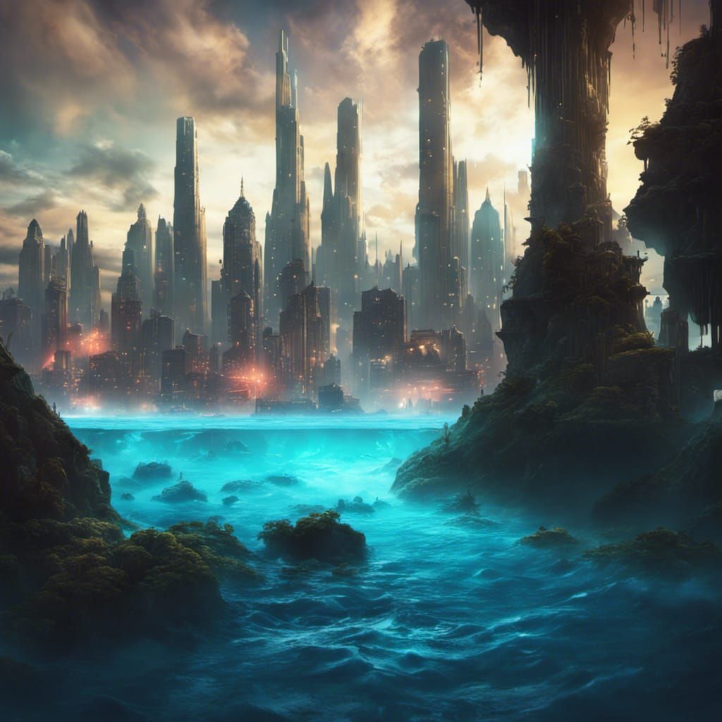Sepiida City, by the Great Venusian Ocean