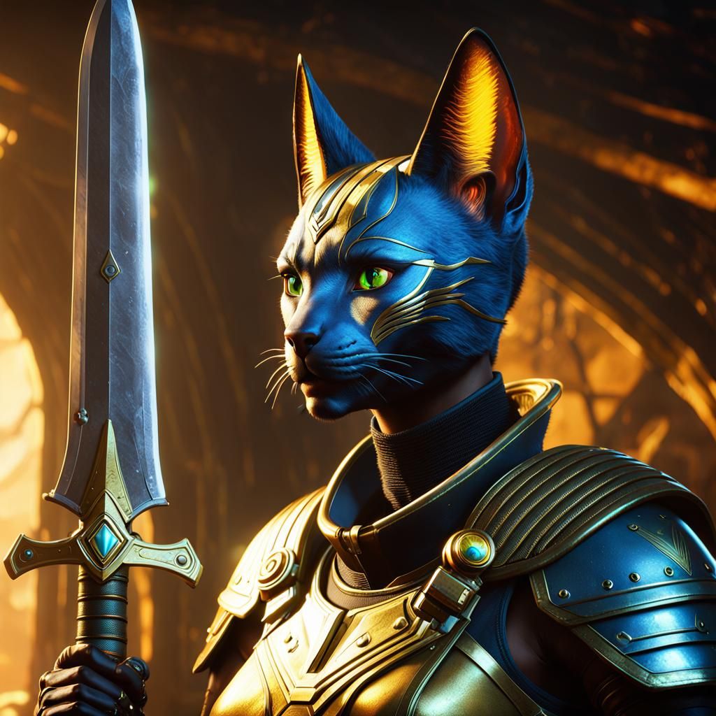 Shannon Rivers Portrait Holding the Blade of Bastet