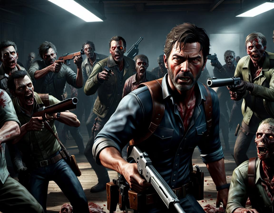 Zombie Hunter in Photorealistic 3D Rendering