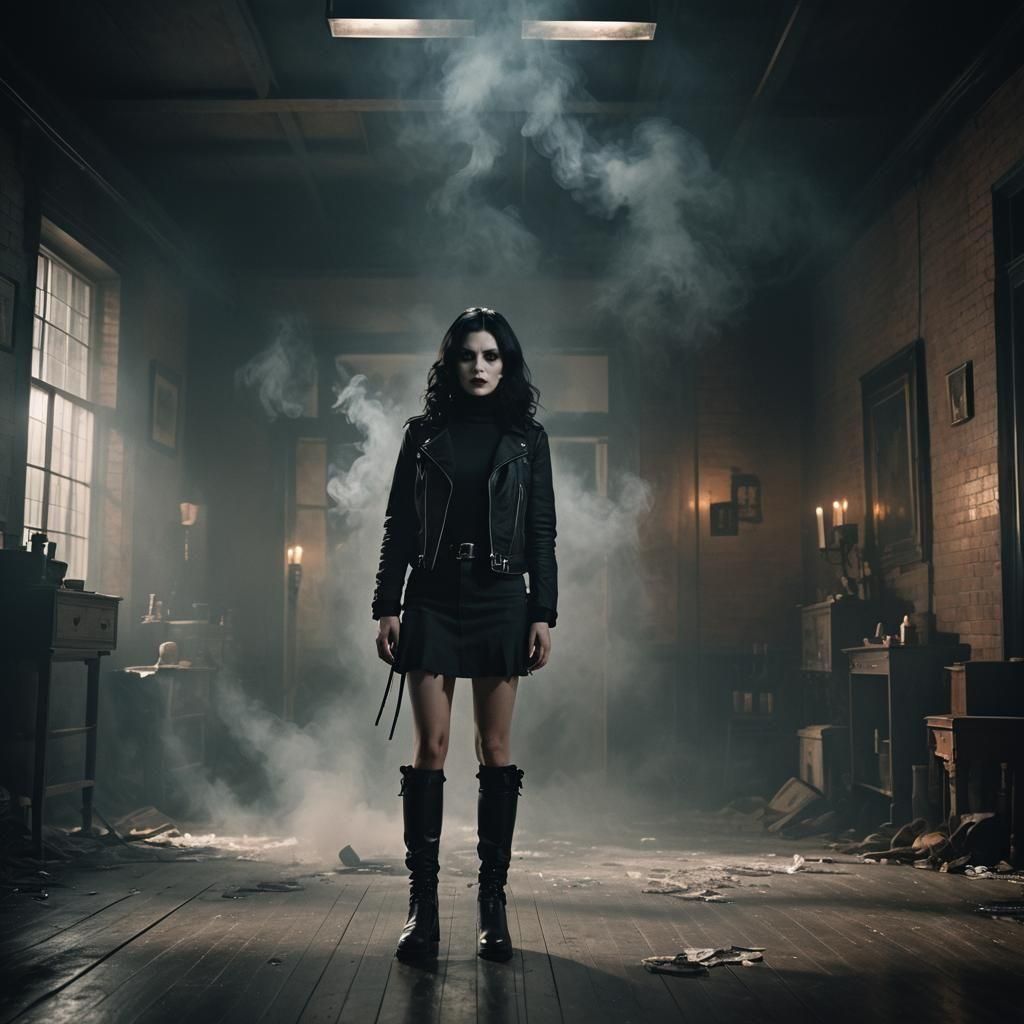 Undead Vampire Woman in Hyperrealistic Cinematic Style