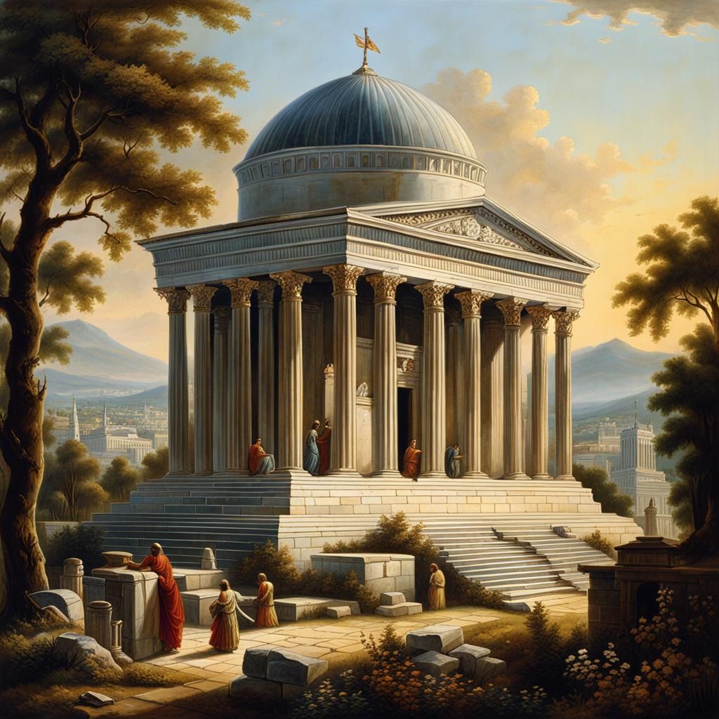 Mausoleum at Halicarnassus: Epic Oil Painting