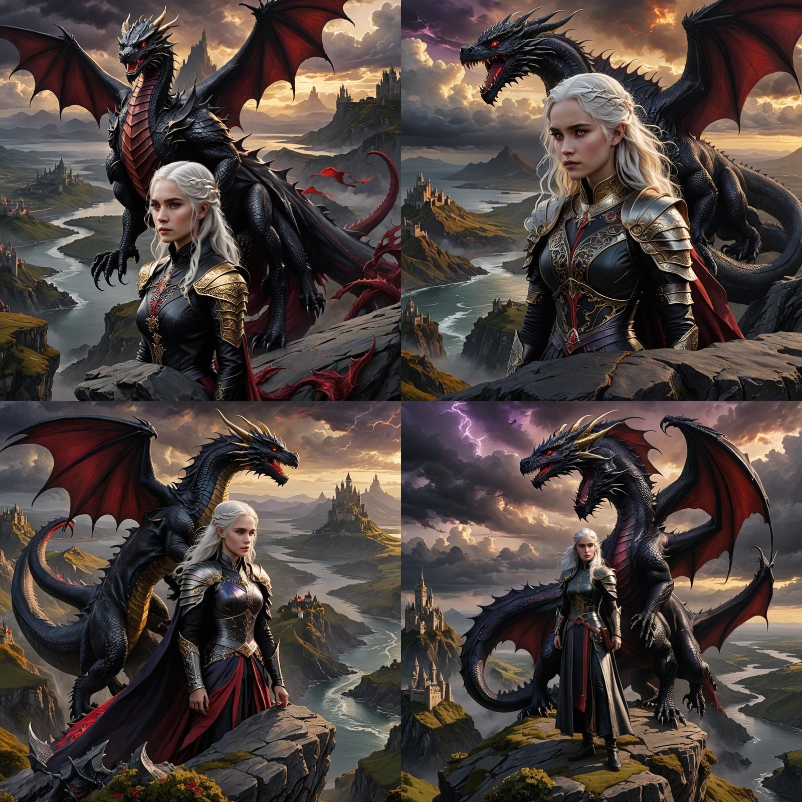 Helaena Targaryen and Dragon: Fantasy Concept Art
