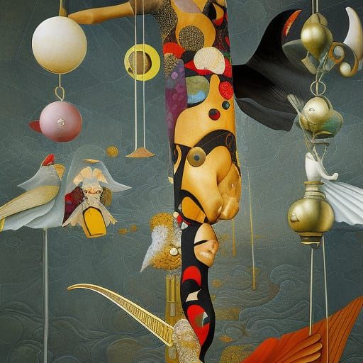 Astrological Scales of Justice in Klimt Style