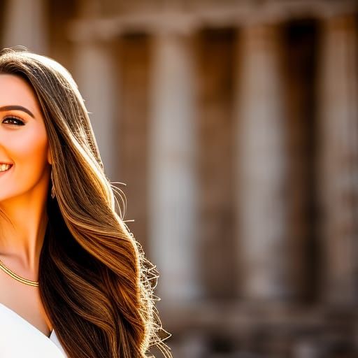 woman in a street of ancient Rome