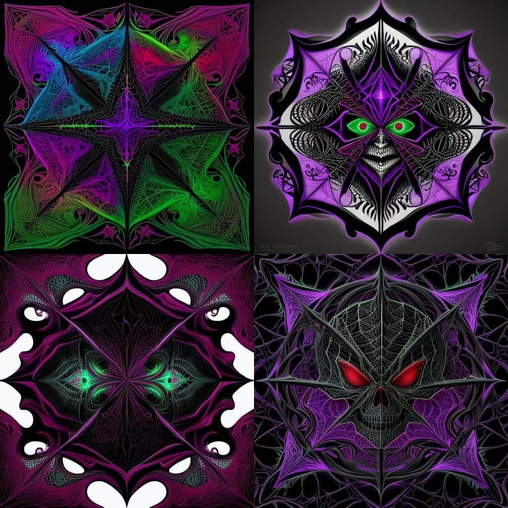 abstract vector fractal, wave function, Zentangle, 3d shadin...