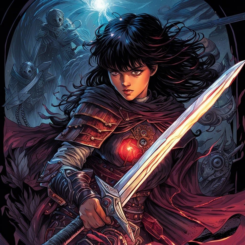 Casca from Berserk in Comic Book Art Style