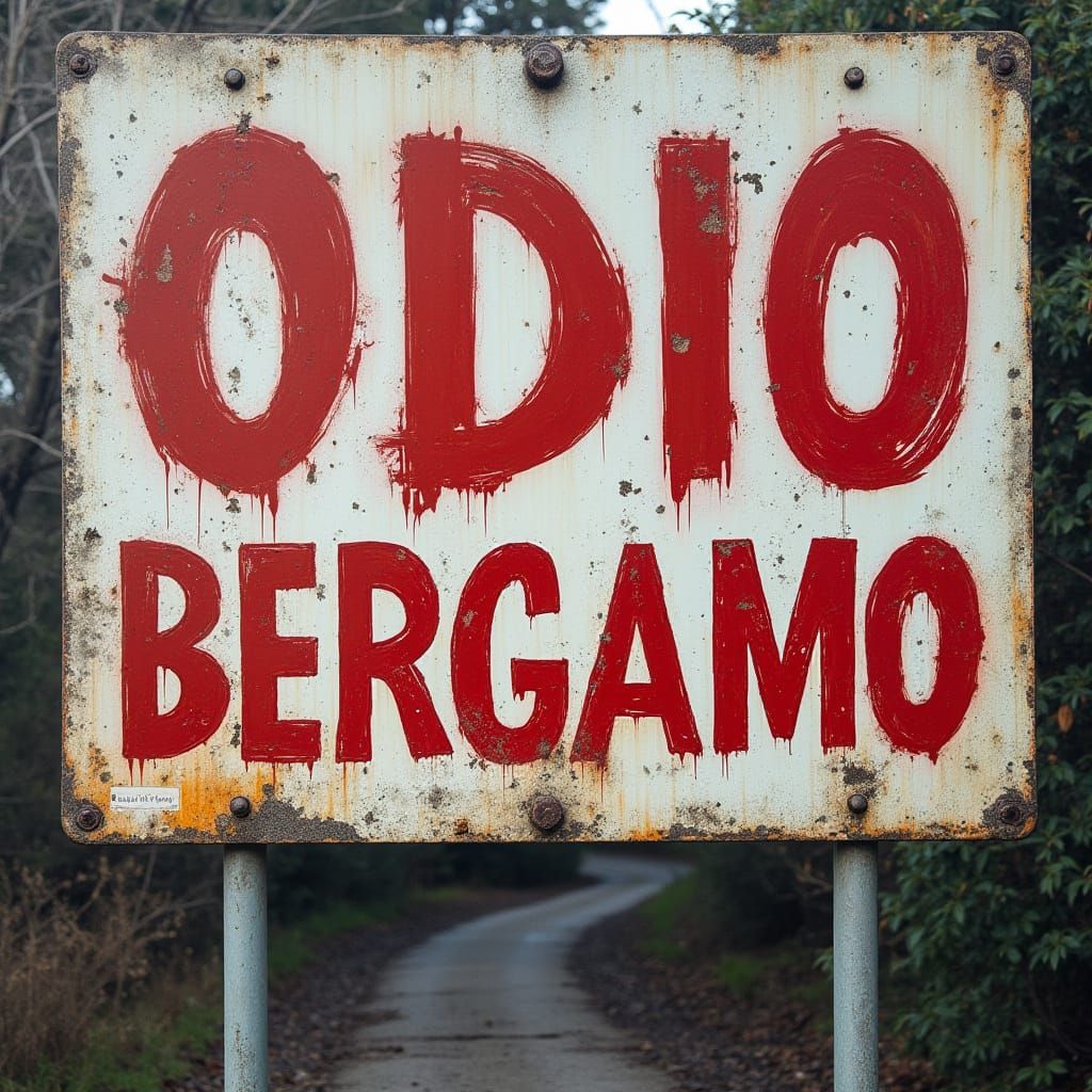 Gritty Street Art Road Sign with Graffiti Style Text