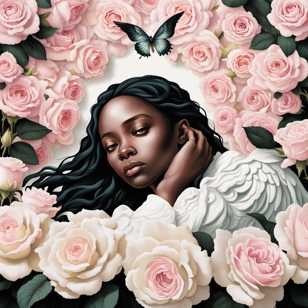 Dark Angel on a Bed of Roses