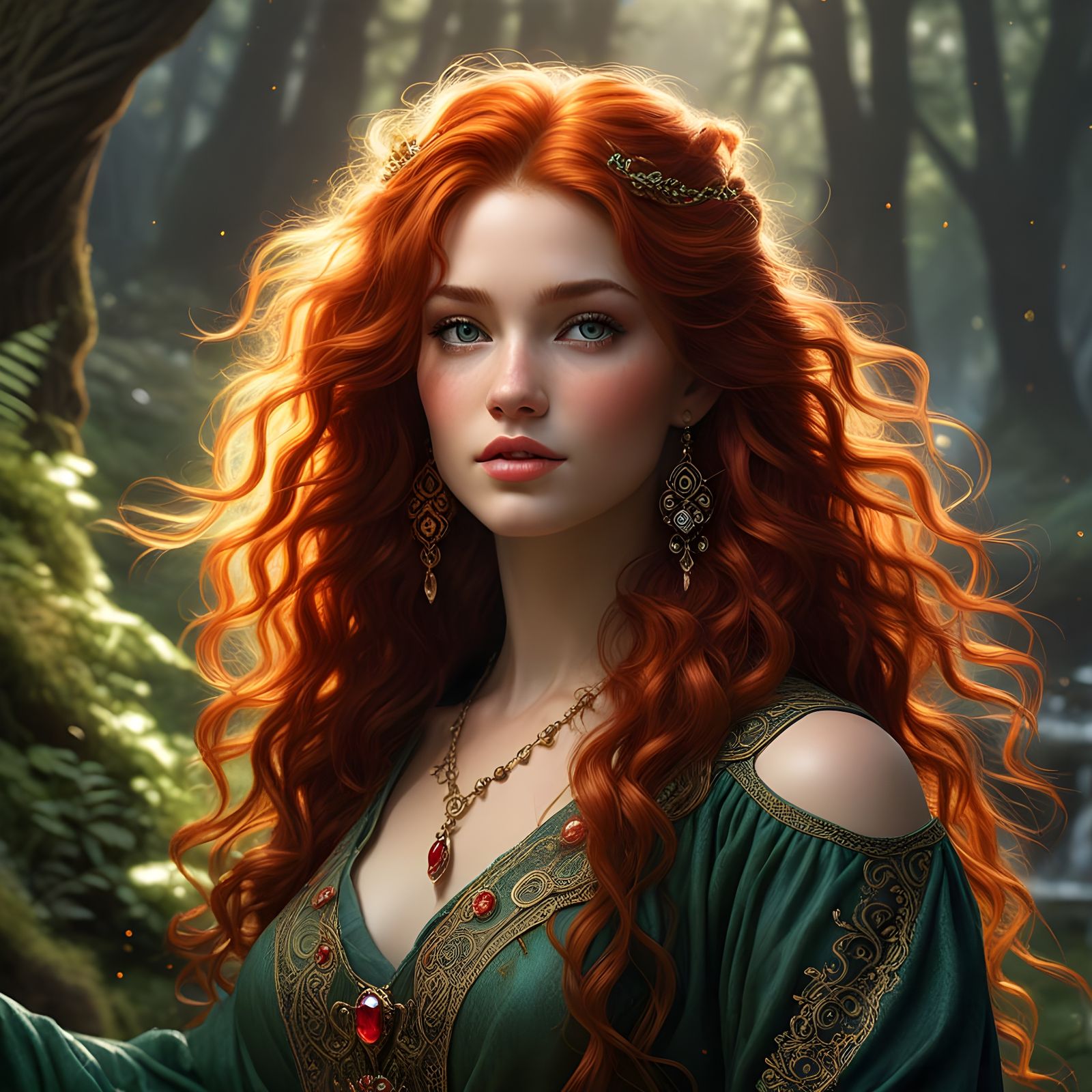 Norse Sun Goddess Walks in Radiant Splendor