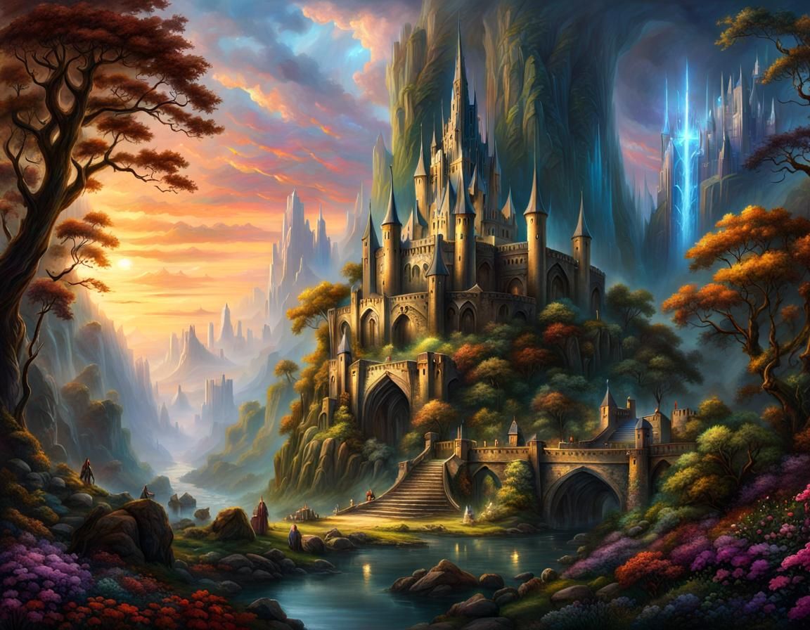 Nargothrond: Epic Elven Fortress in Lord of the Rings Style