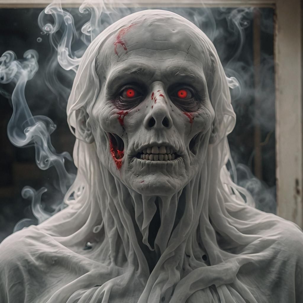 Eerie Ghost Formed From Smoke in Digital Art