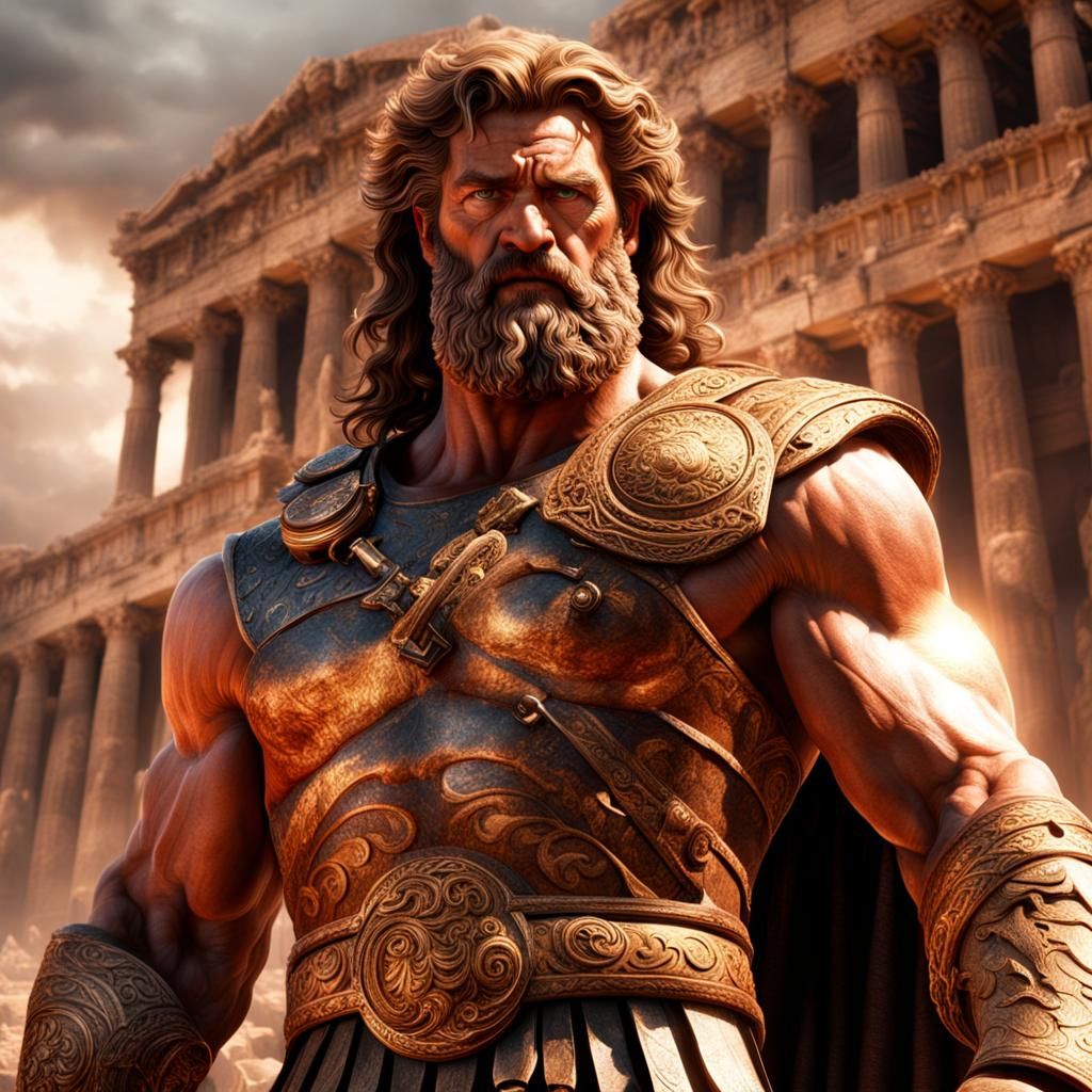Hercules the Greek God in Digital Matte Painting