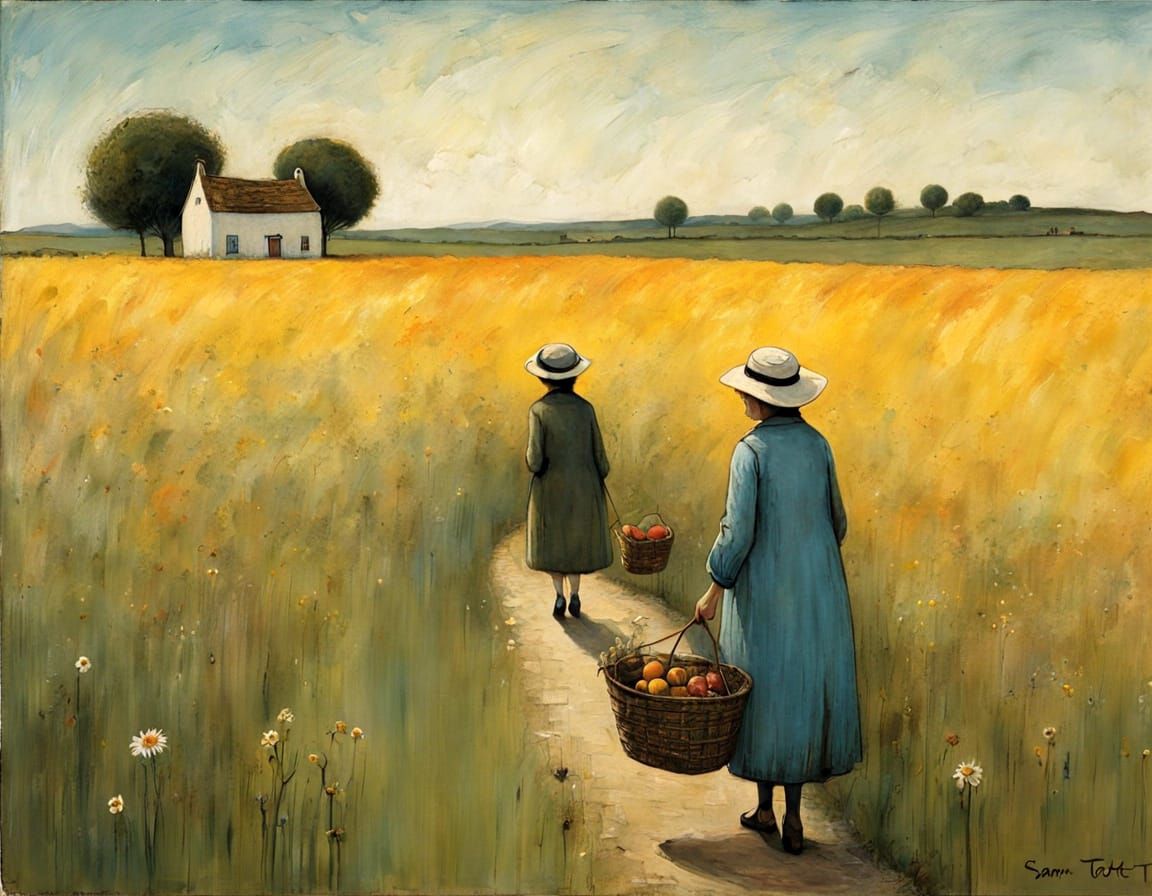 Whimsical Summer Skylark in Poetic Minimalist Style