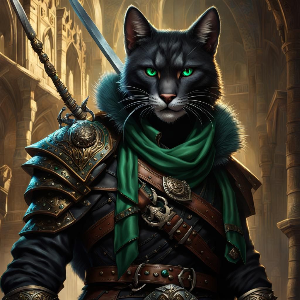 Muscular Tabaxi Rogue Thief Concept Art