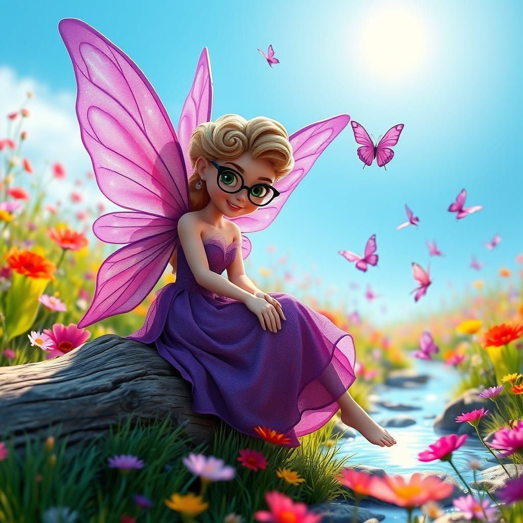 Whimsical Fairy in Enchanted Meadow