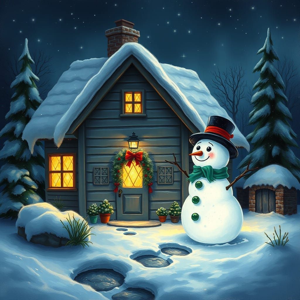 Bioluminescent Snowman Illuminates Winter Wonderland