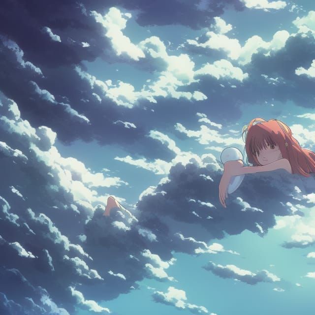 Anime Scene in Ghibli and Shinkai Style