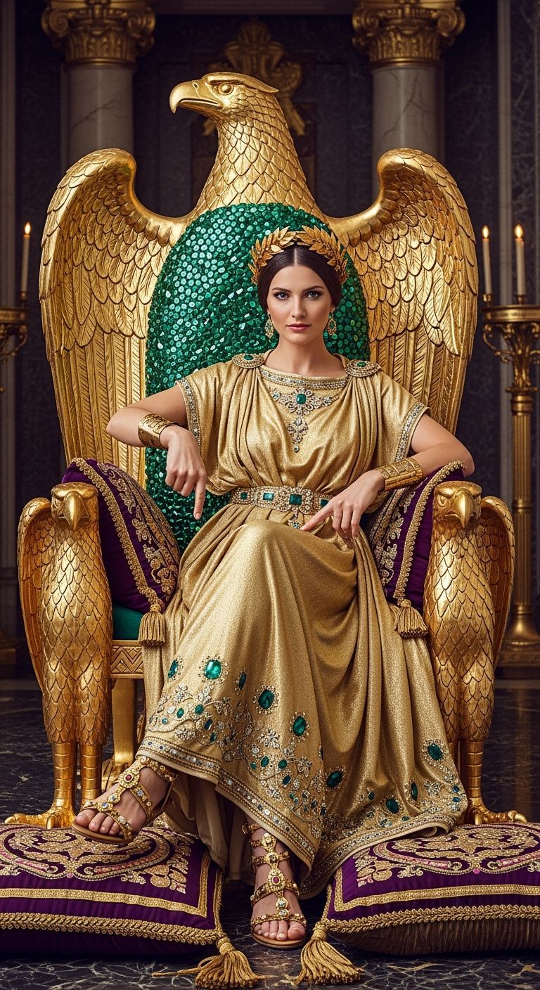Roman Empress on Eagle Throne, Professional Photography