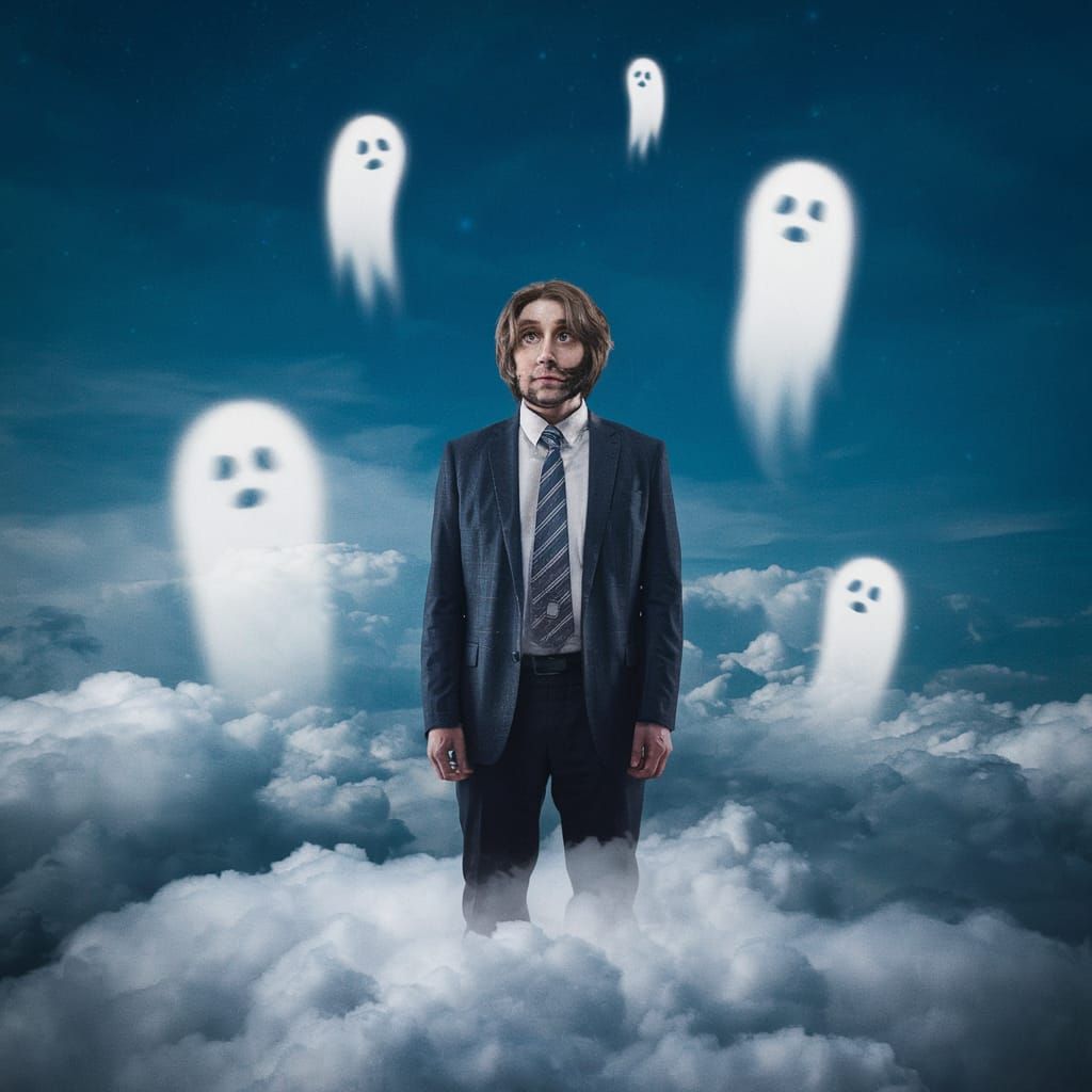 Dreamlike Schizoid Scene with Ghostly Figures