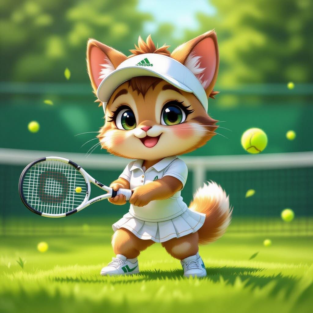 Chibi Animal Tennis Player at Wimbledon