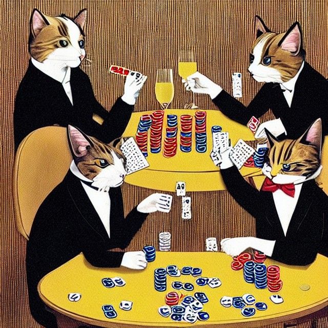 Cats Playing Poker: Hyperdetailed Retro Scene