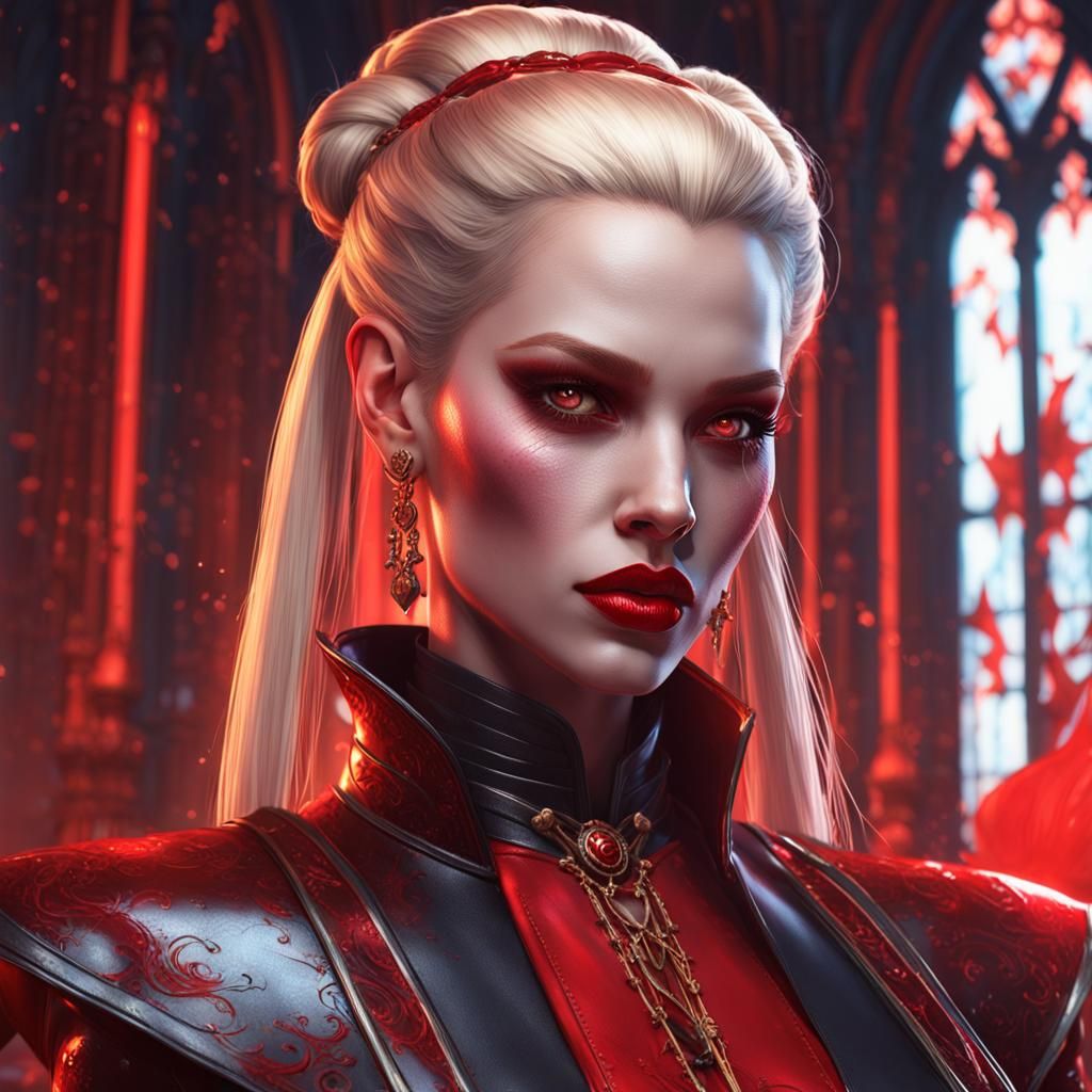 Vampire Queen Portrait in Hyperdetailed Style