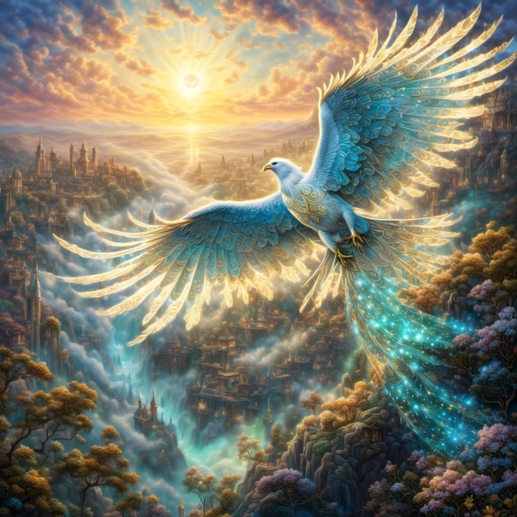 Mystical Hawk Soars Above Countryside