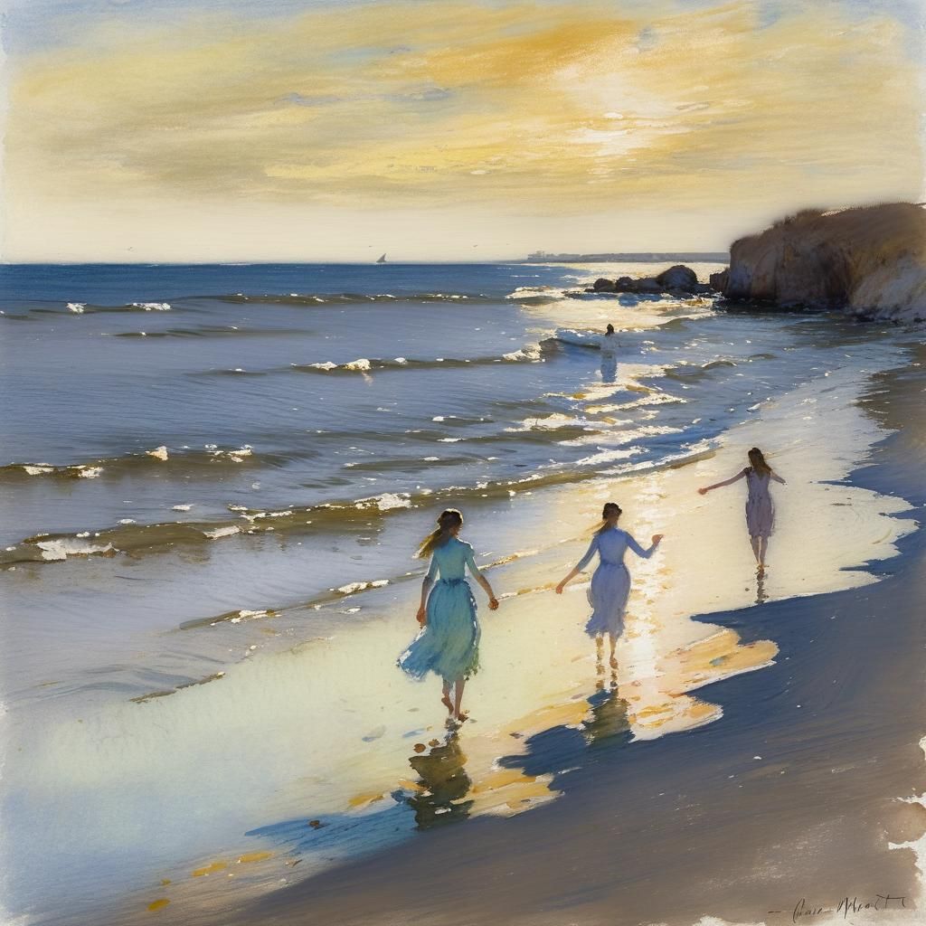 Beachside Idyll in Soft Pastel Hues