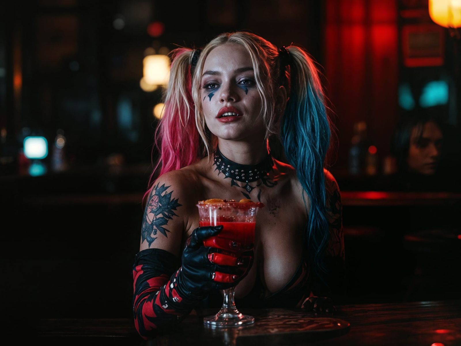 Supermodel Harley Quinn in Cinematic Style