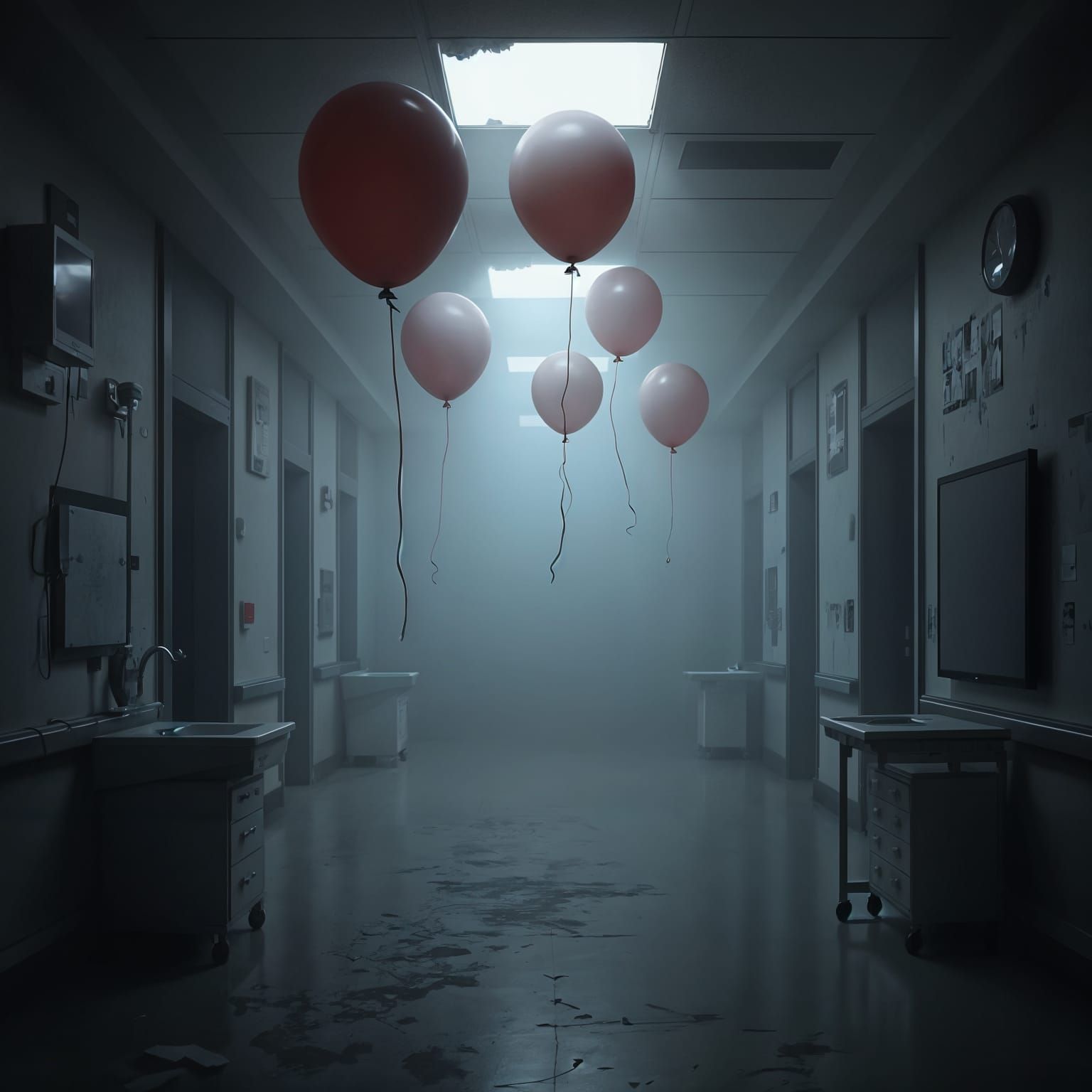 Eerie Balloons in Abandoned Silent Hill Hospital