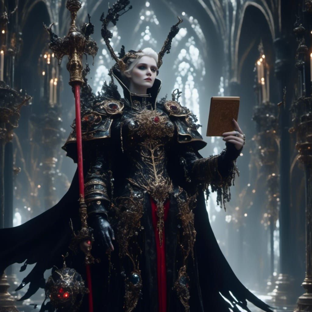 Deathwatch Librarian in Alien Gothic Cathedral