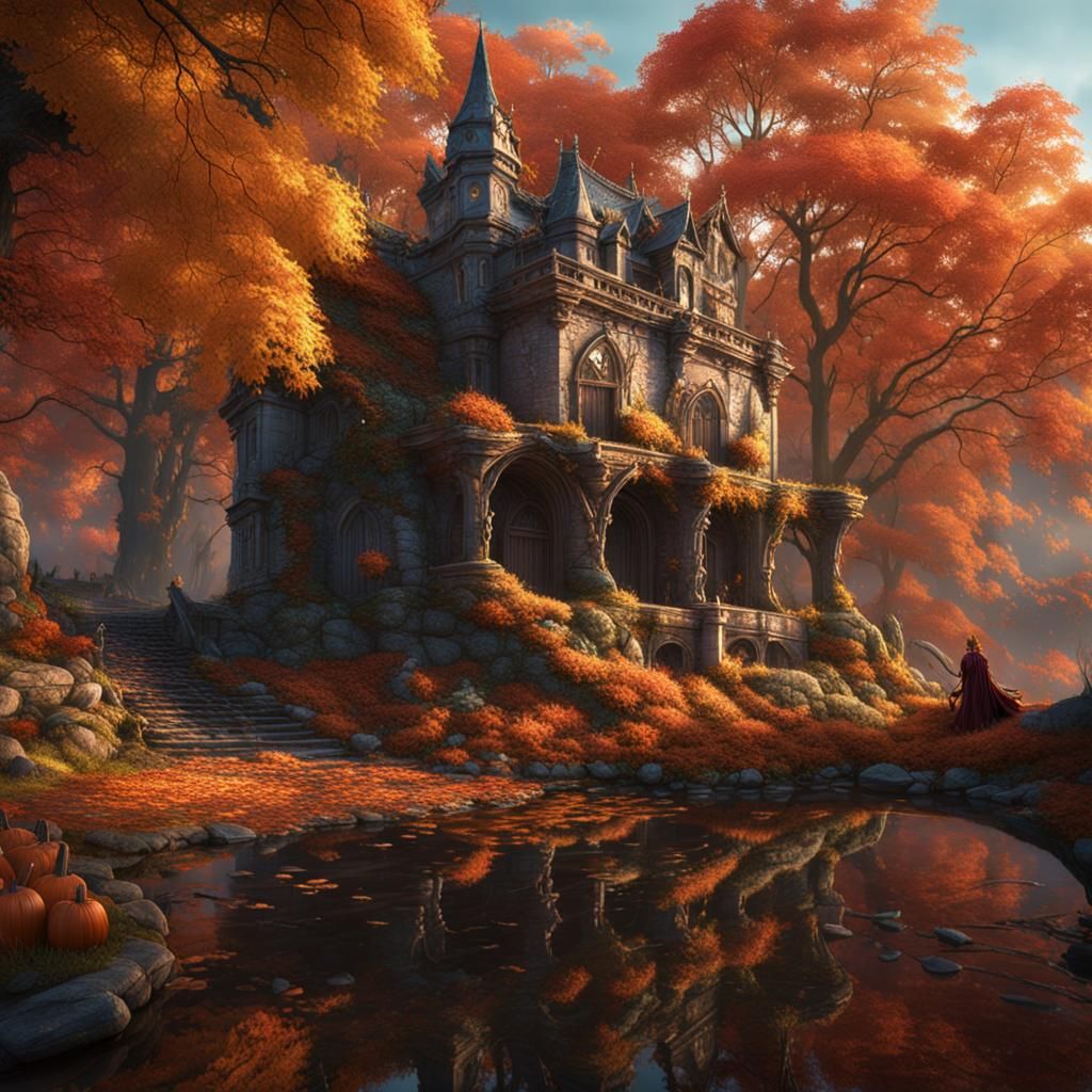 Detailed Fall Fairy Matte Painting in 8K