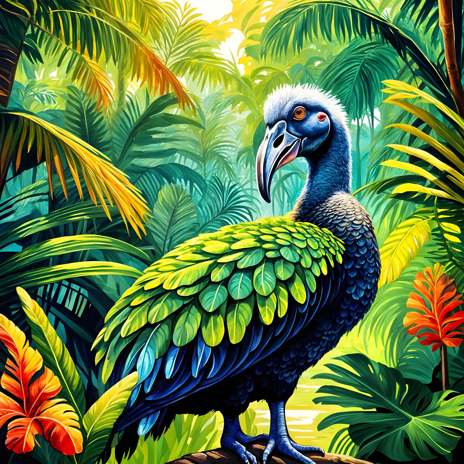 Majestic Dodo Bird on a Tropical Fantasy Island