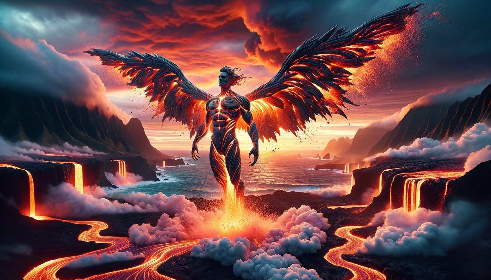 The Eruption of the Fallen Angel