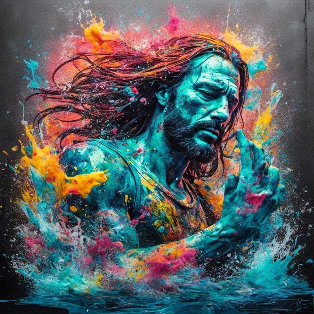 Ocean Love: Mermaid and Merman Graffiti Art