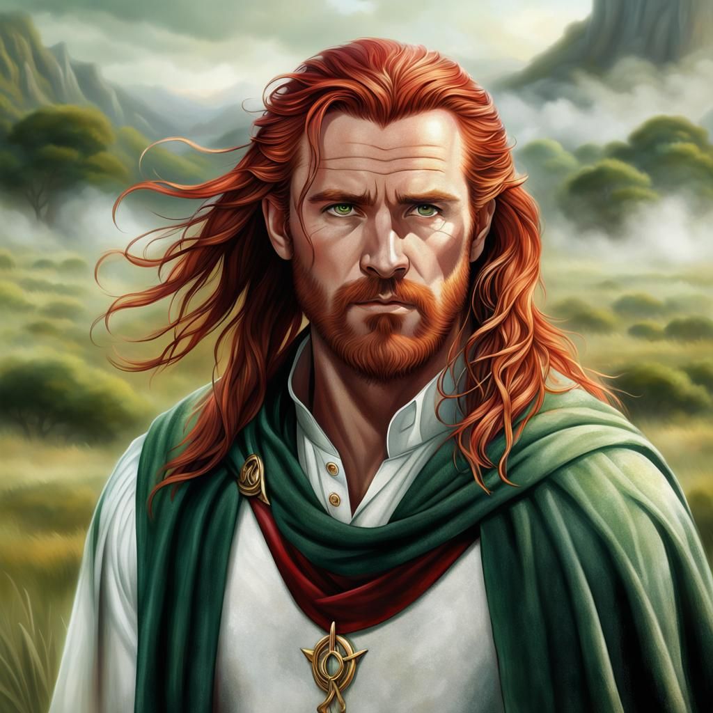 Heroic Man Portrait in Lord of the Rings Style