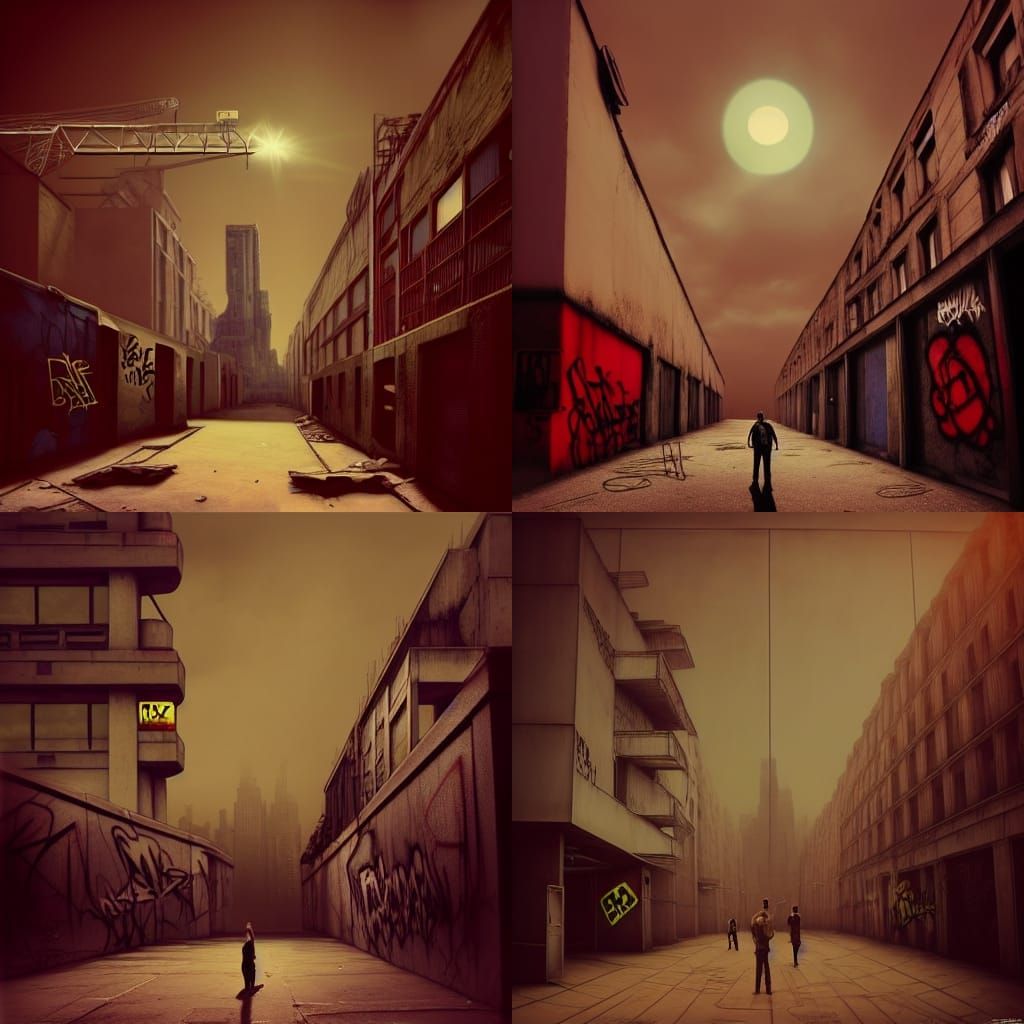 Post-Apocalyptic Retrofuturistic Album Cover Art