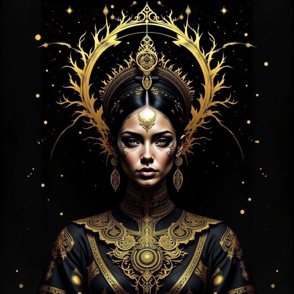 Splendor in Black and Gold: Luxurious Abstract Art