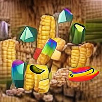 Rainbow Gem Corncob: Vivid AI Art