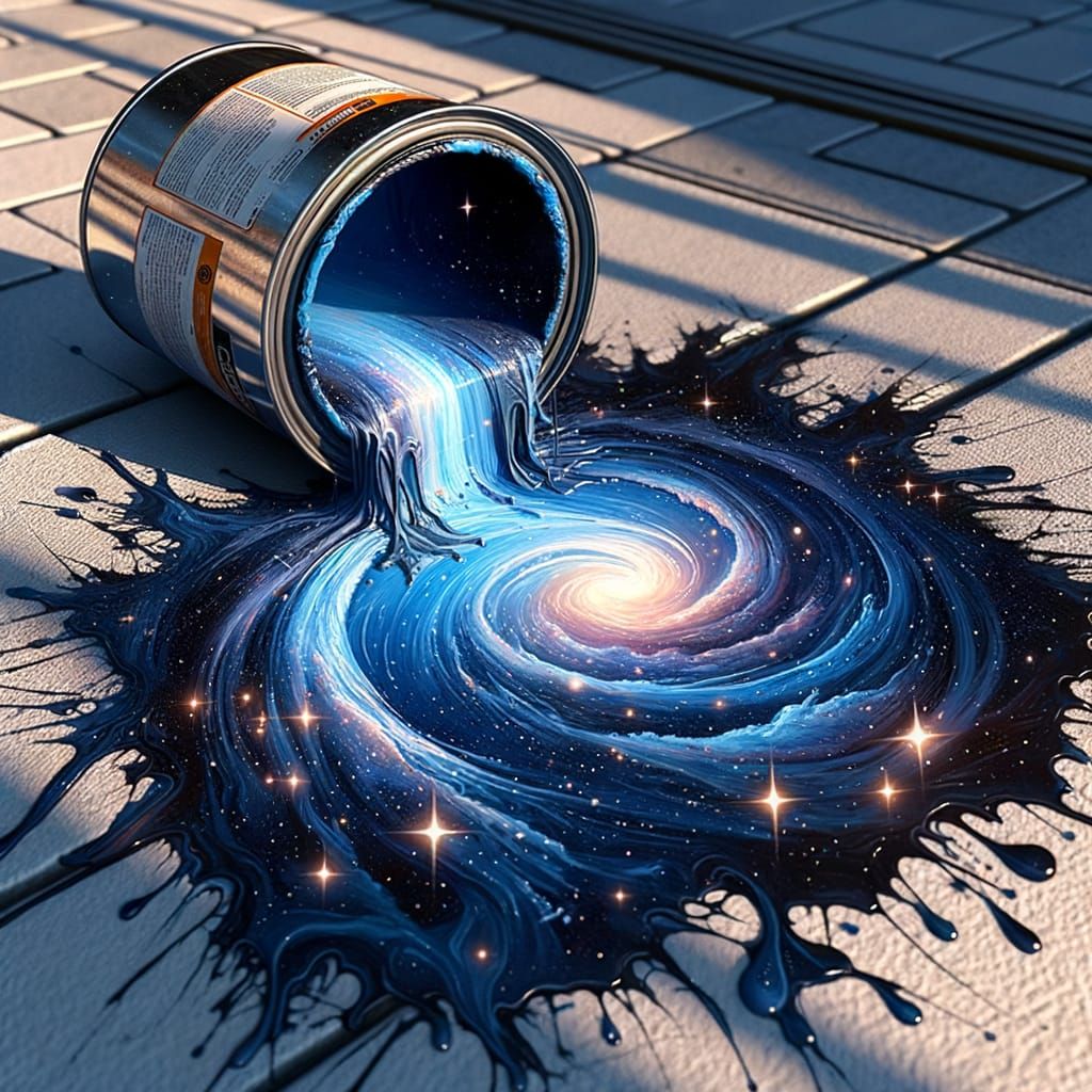 Paint Spill Creates Starry Night Sky