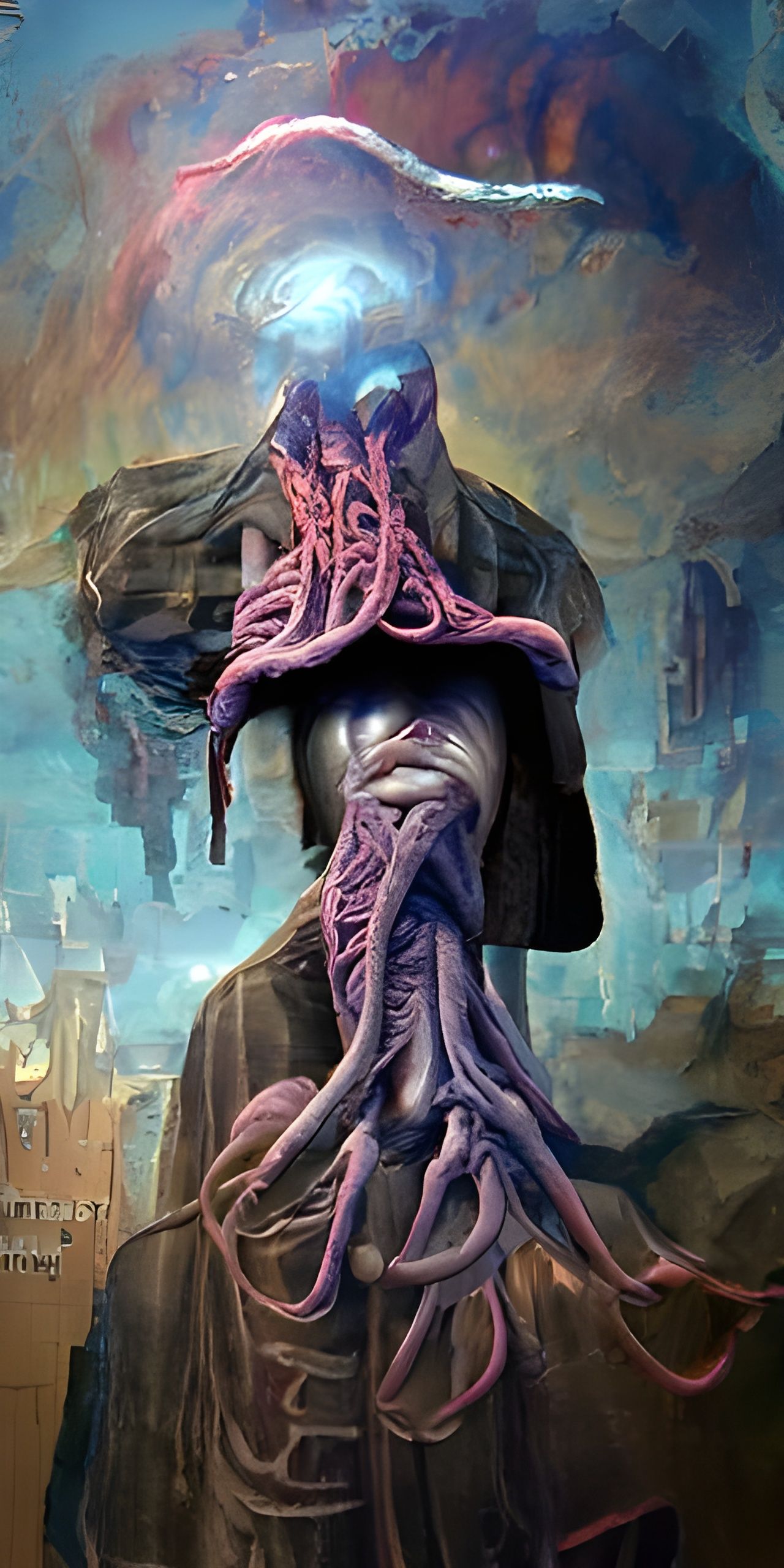 Mind Flayer in Zdzisław Beksiński Surrealism Style