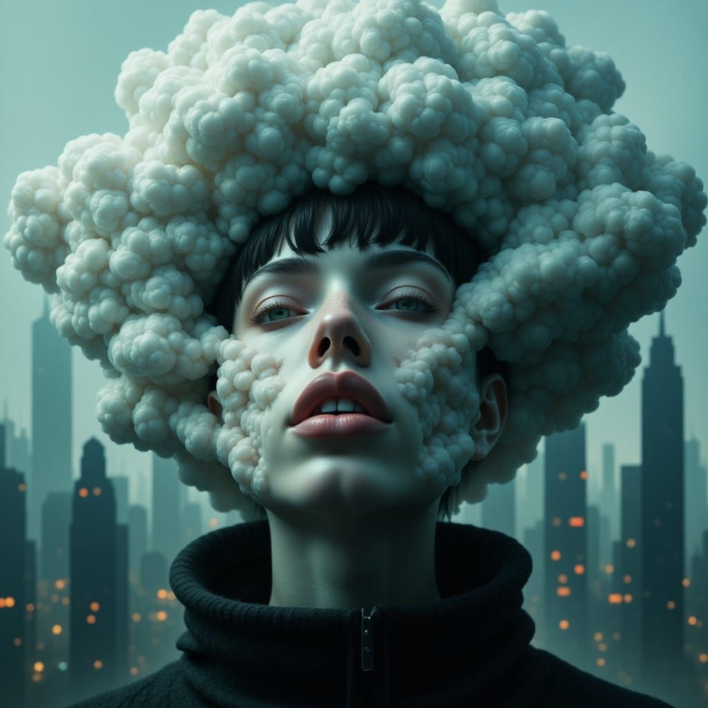 Ethereal Smoke Goddess in Hyper-Realistic Digital Art