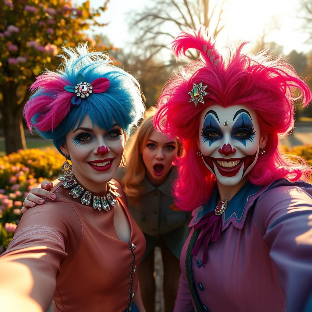 Clowns' Selfie Photobombed by Girl Scout