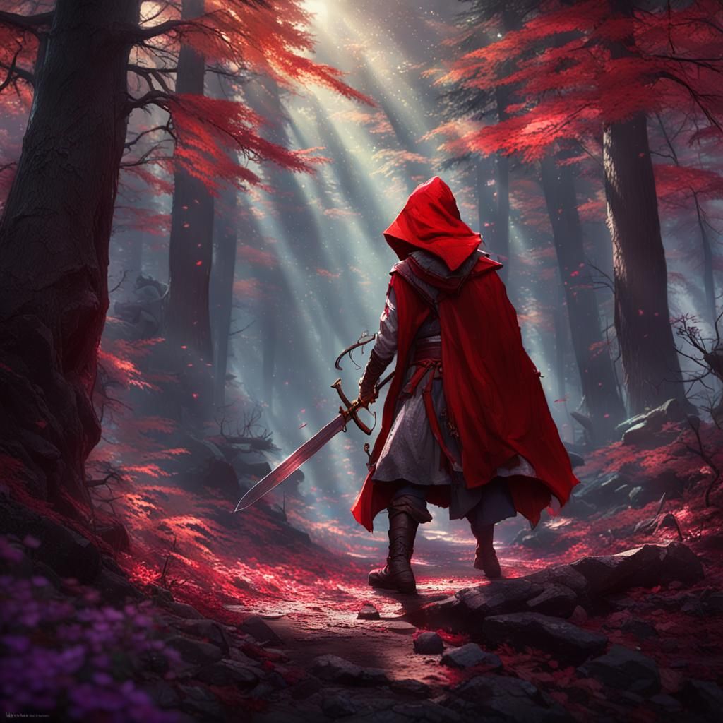 Little Red Riding Hood as Dark Fantasy Samurai